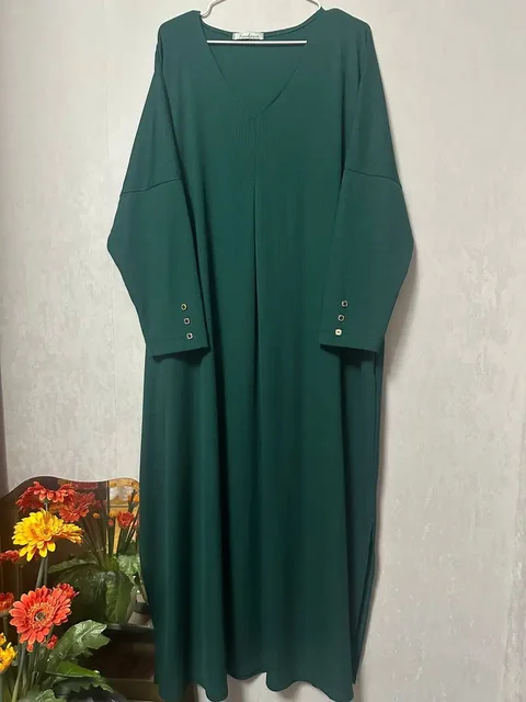 Изумрудное женское платье в рубчик 5XL - Одежда в Люберцы
