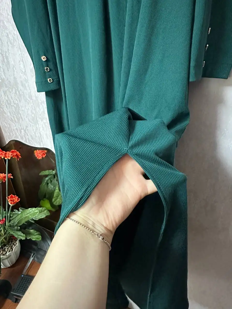 Изумрудное женское платье в рубчик 5XL - Женская одежда (Одежда) в Люберцы