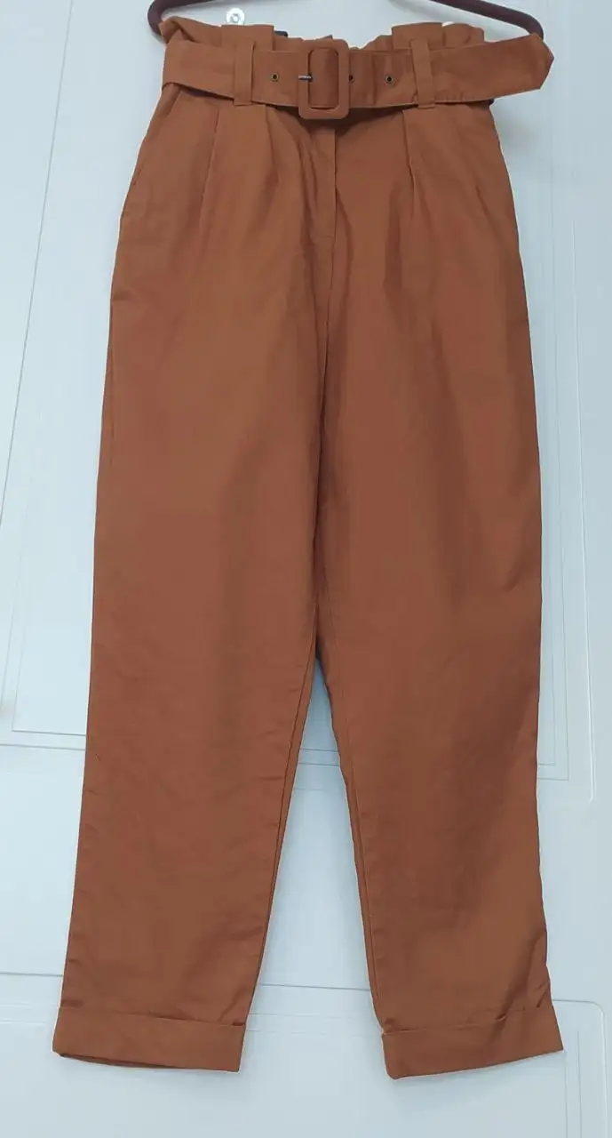 Новые брюки paperbag Pull&Bear коричневые, размер S - Штаны и брюки (Одежда) в Некрасовка