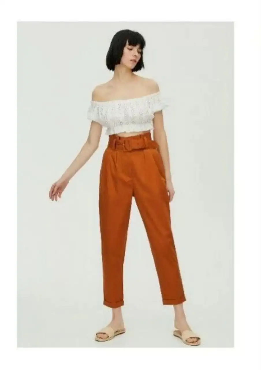 Новые брюки paperbag Pull&Bear коричневые, размер S - Штаны и брюки (Одежда) в Некрасовка