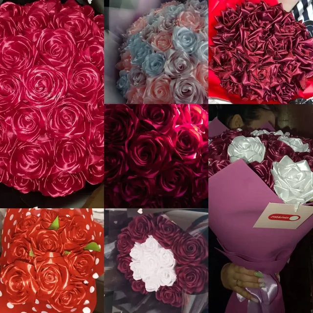 Розы из атласных лент - подарок, который не увянет - Растения/Цветы в Барнаул