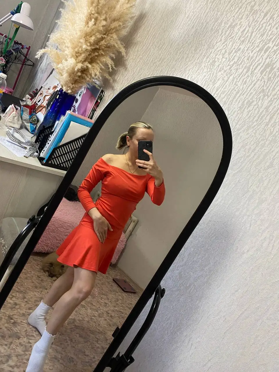 Новое платье с биркой, размер 42-46, коралловый трикотаж - Женская одежда (Одежда) в Барнаул