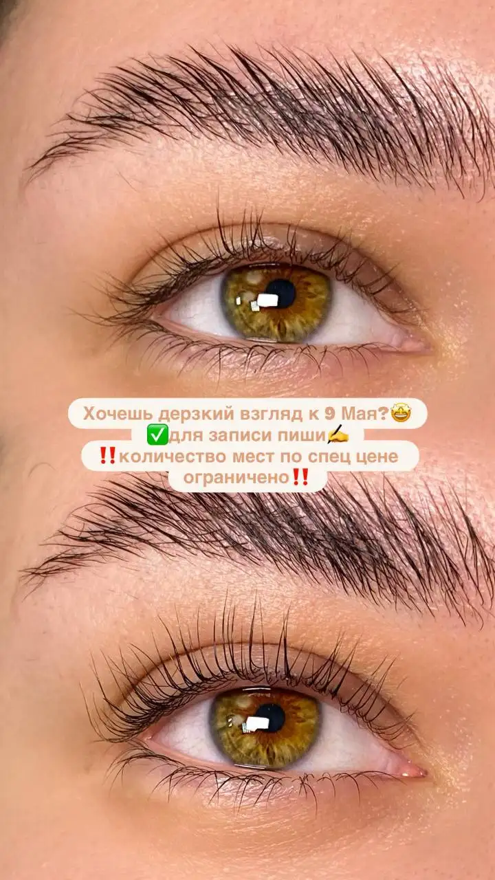 Преображение перед 9 мая - услуги по ламинированию ресниц и оформлению бровей - Красота (Услуги) в Барнаул