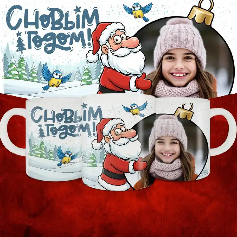 Кружки с фото Новый год 2026