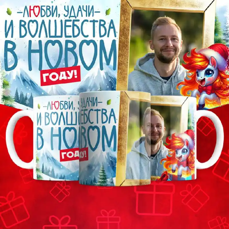 Кружки с фото на Новый год