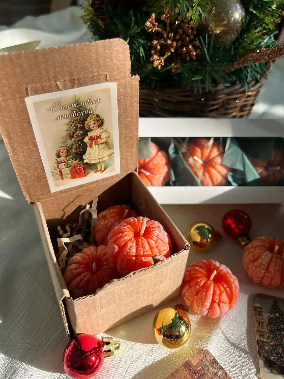 Ручные свечи на заказ в подарочной упаковке