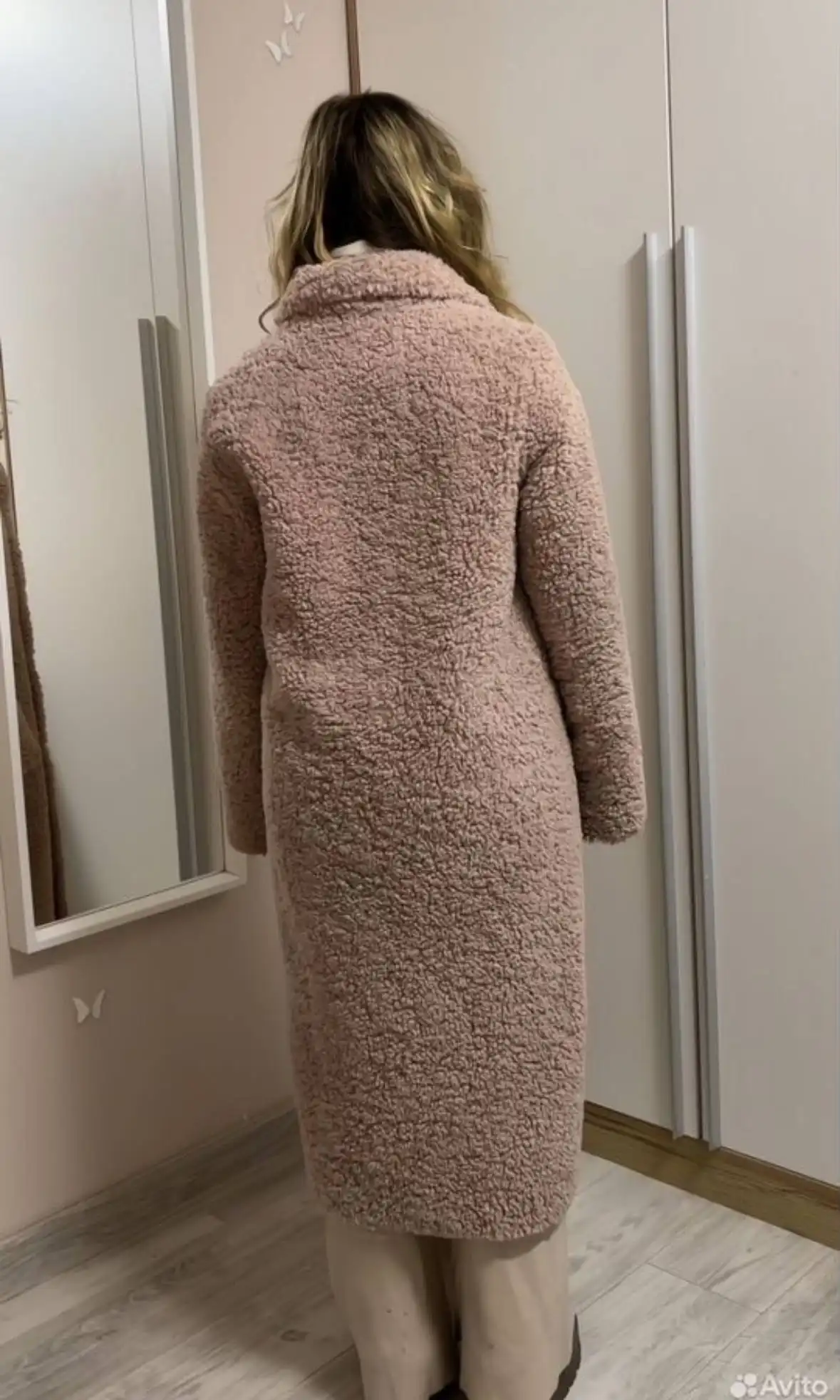 Продажа розовой шубы тедди из шерсти альпаки