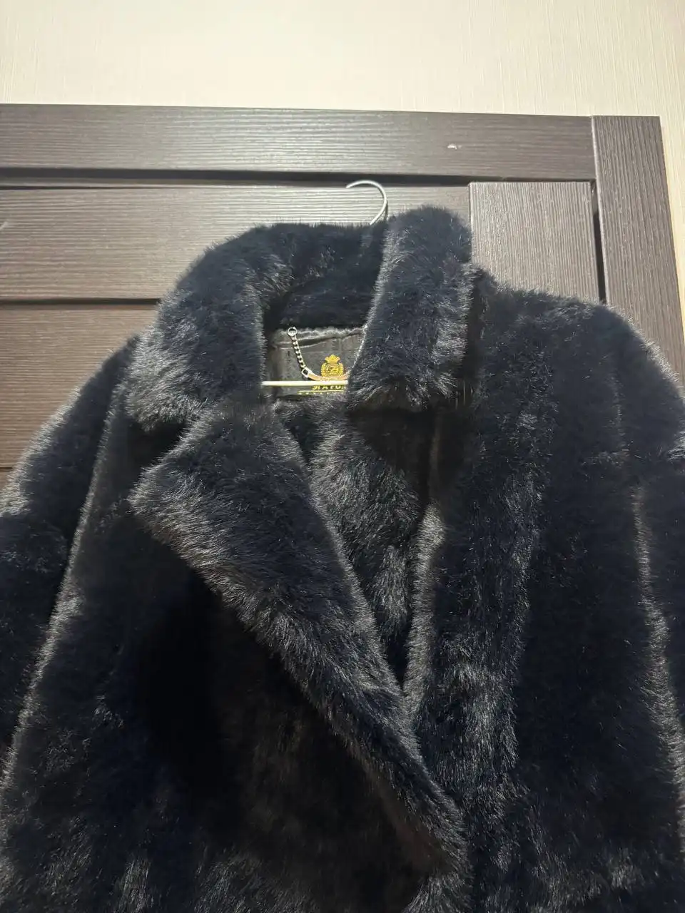 Искусственная шуба графит, размер 44-50