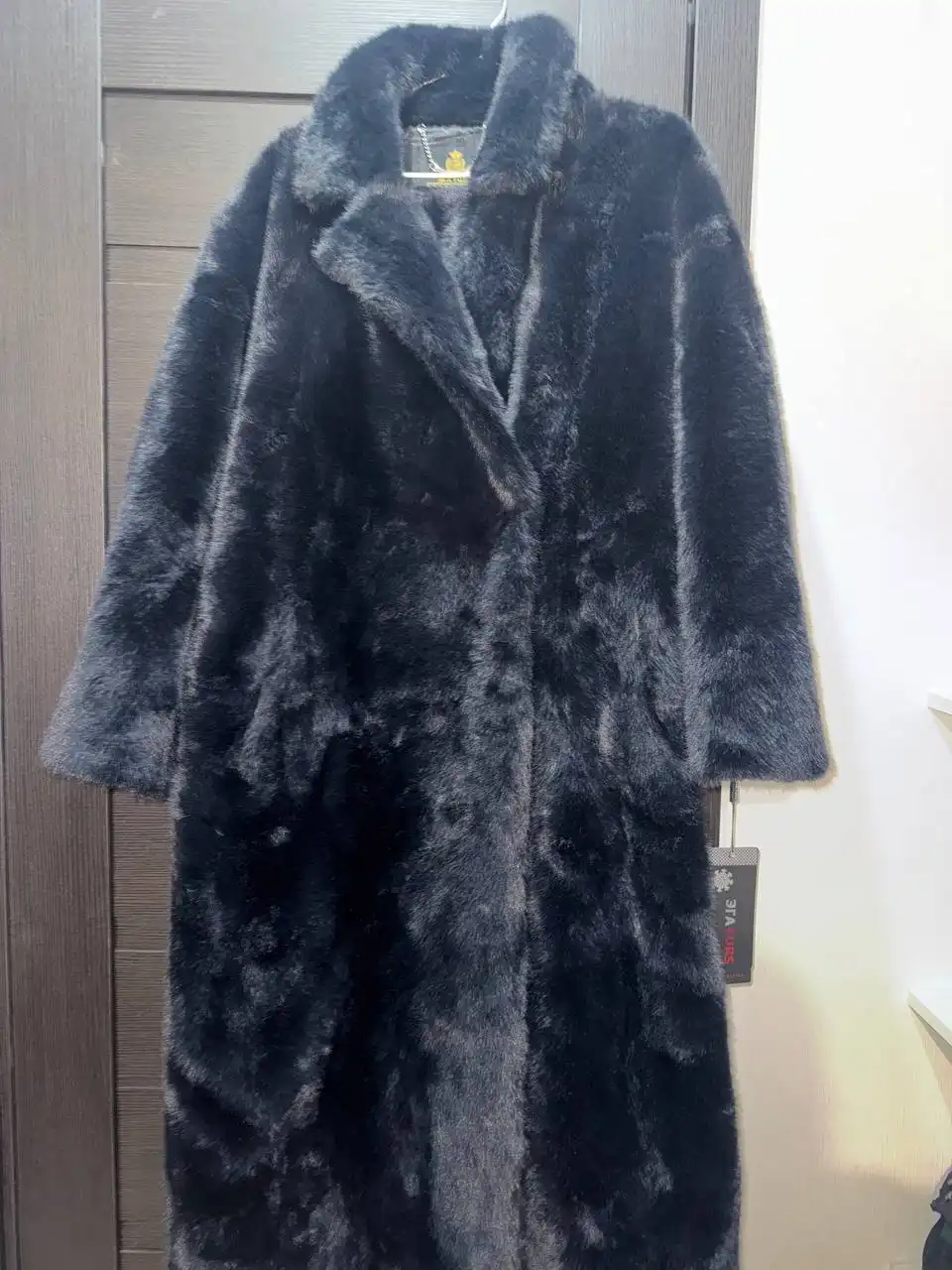 Искусственная шуба графит, размер 44-50