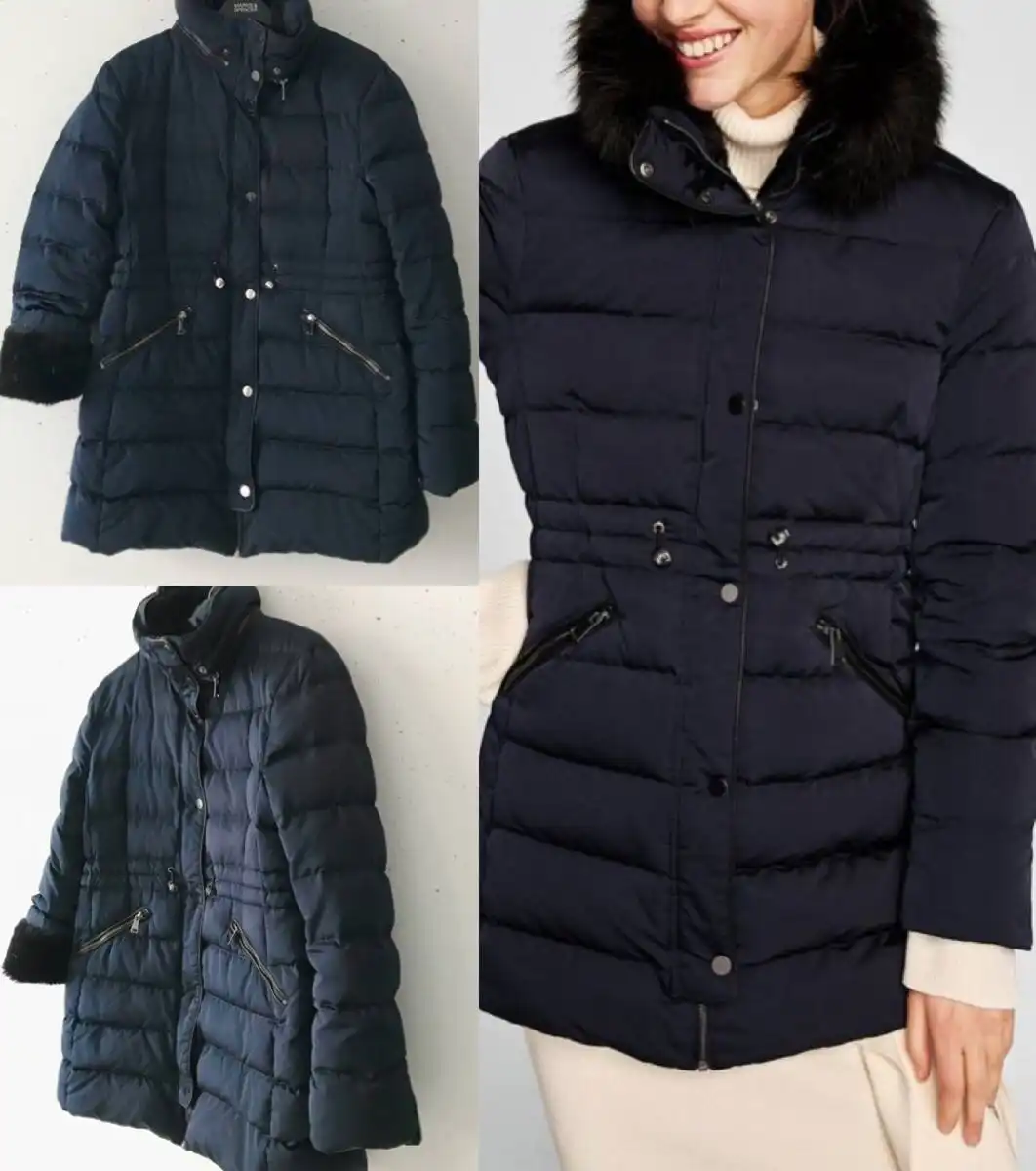 Зимний пуховик Zara Woman темно-синий - Верхняя одежда (Одежда) в Балашиха