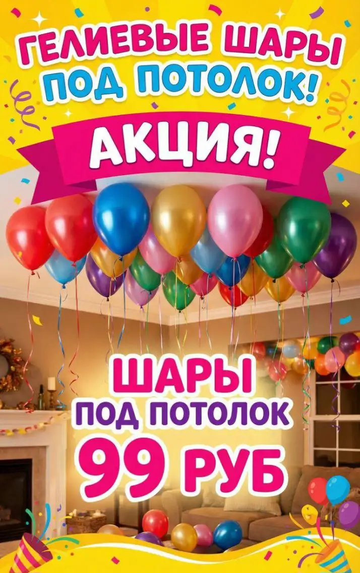 Скидка на шары под потолок - null (Барахолка) в Балашиха