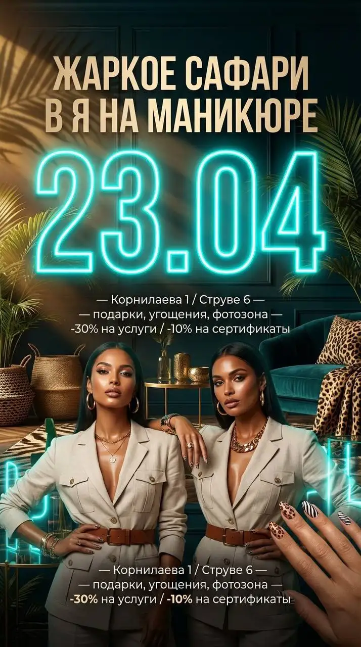 Сафари в городе: маникюр с атмосферой африканского приключения - Барахолка в Балашиха