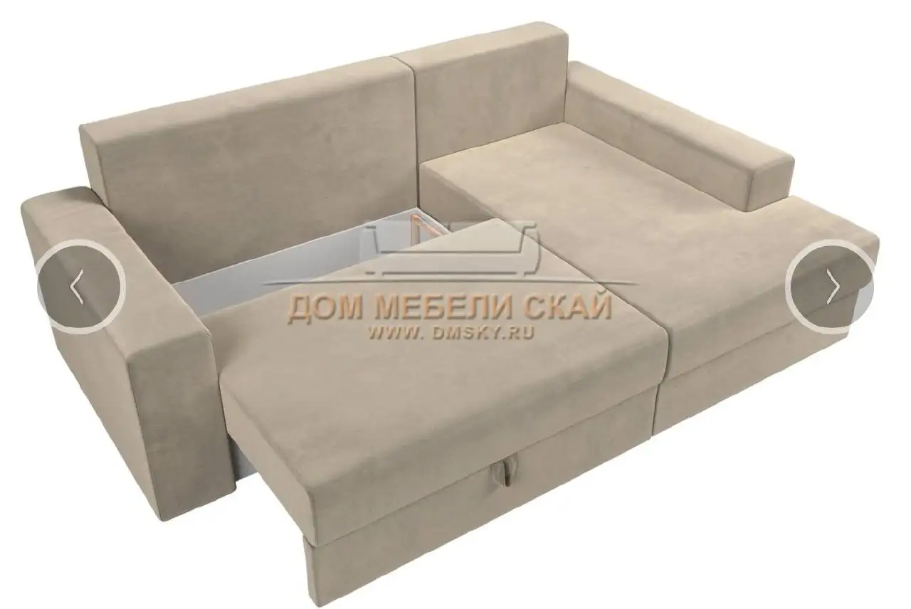 Продажа углового дивана из микровельвета с механизмом еврокнижка - Мебель (Барахолка) в Балашиха