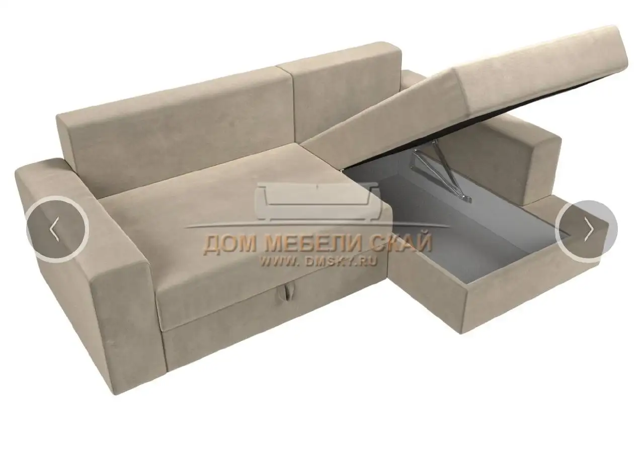 Продажа углового дивана из микровельвета с механизмом еврокнижка - Мебель (Барахолка) в Балашиха