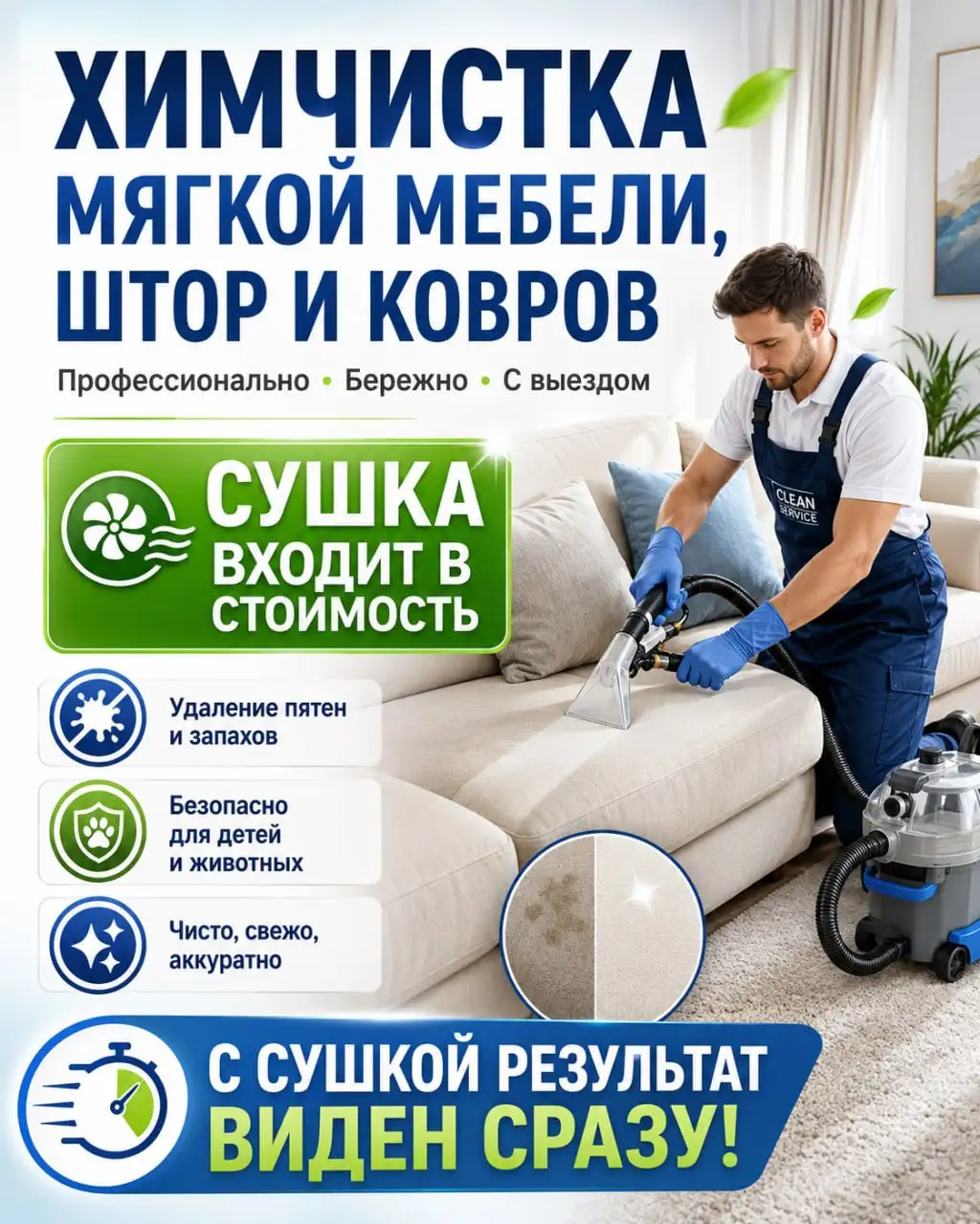 Химчистка мебели, частный мастер - Химчистка мебели (Услуги) в Балашиха