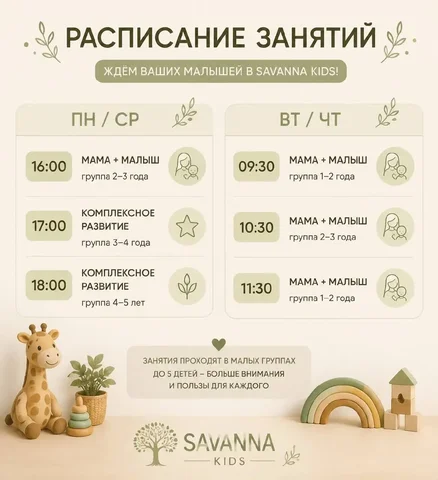 Savanna Kids - Набор в группы на новый учебный год - частное объявление в Балашиха