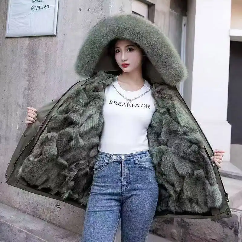 Парка из натурального меха лисы