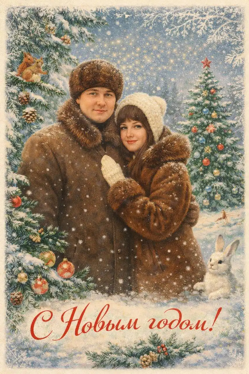 Открытка в стиле советского союза