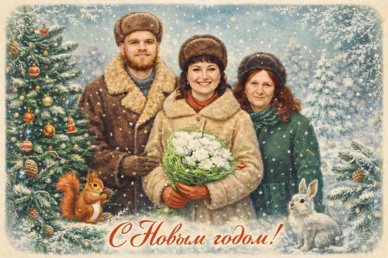 Открытка в стиле советского союза