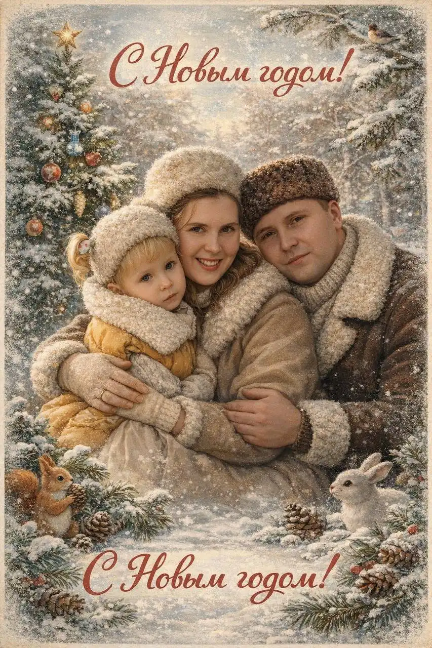 Открытка в стиле советского союза