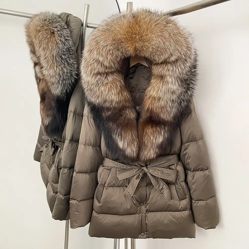 Пуховик с гусиным пухом и съёмным мехом, размеры 42-58 - Верхняя одежда (Одежда) в Барнаул