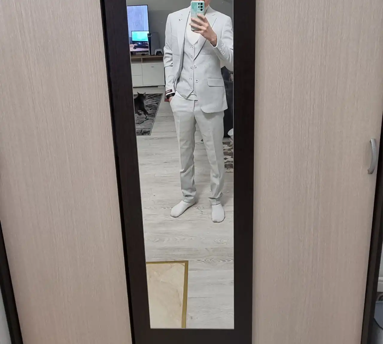 Мужской костюм тройка Dimark серый 44-170(XS/S)