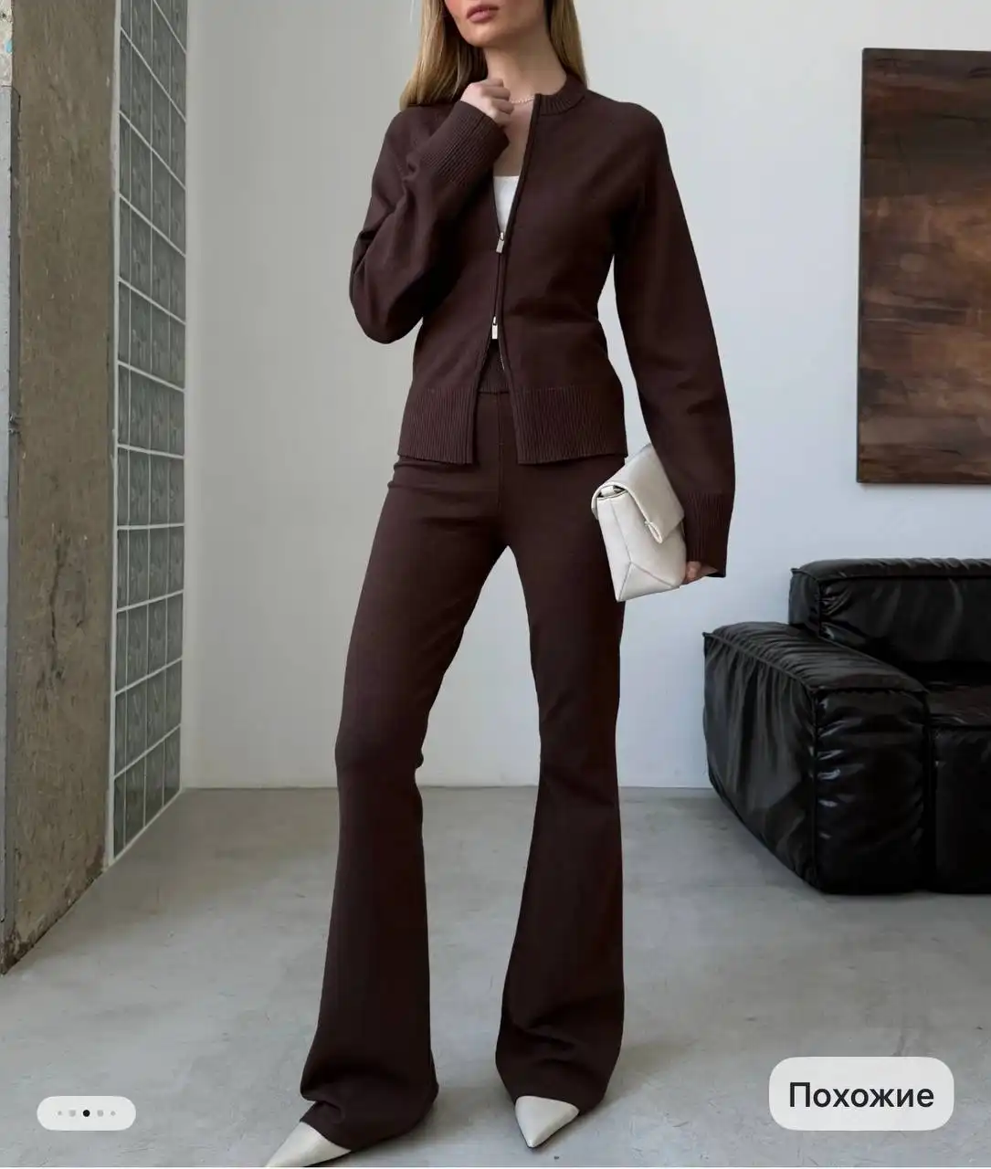 Костюм трикотажный с брюками размер 40-42