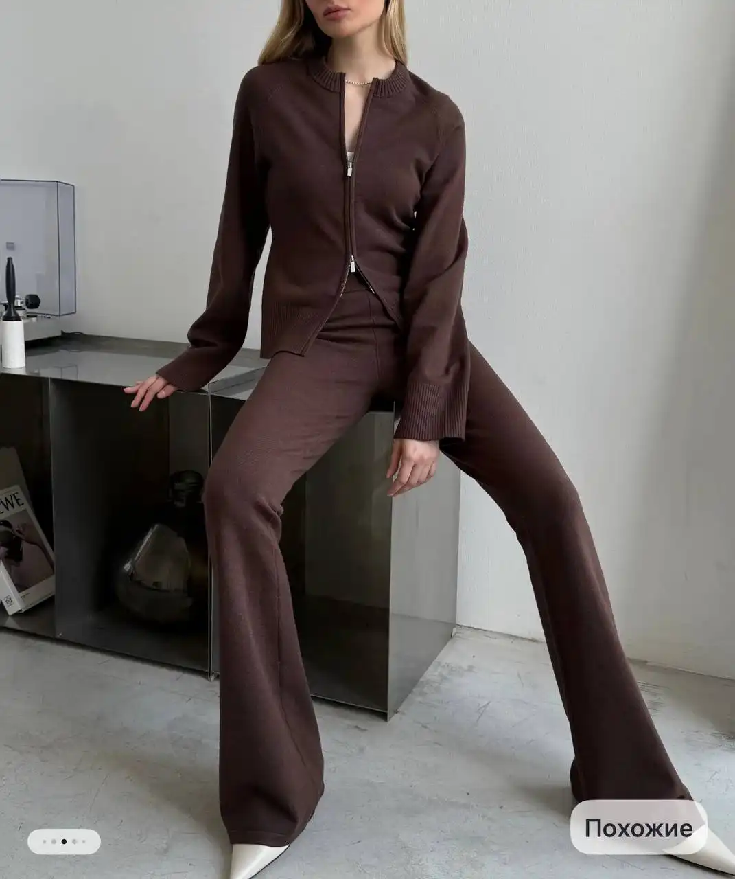 Костюм трикотажный с брюками размер 40-42