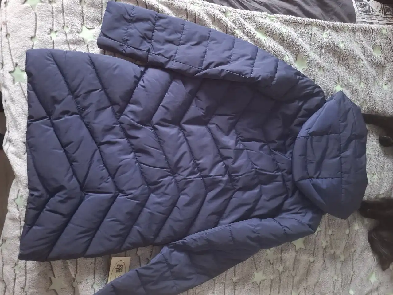 Женская демисезонная куртка из плащевки темно-синего цвета - Верхняя одежда (Одежда) в Санкт-Петербург