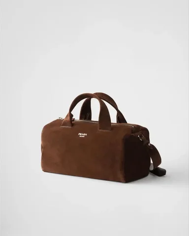 PRADA Coffee Small suede duffle bag - Электрооборудование в Санкт-Петербург
