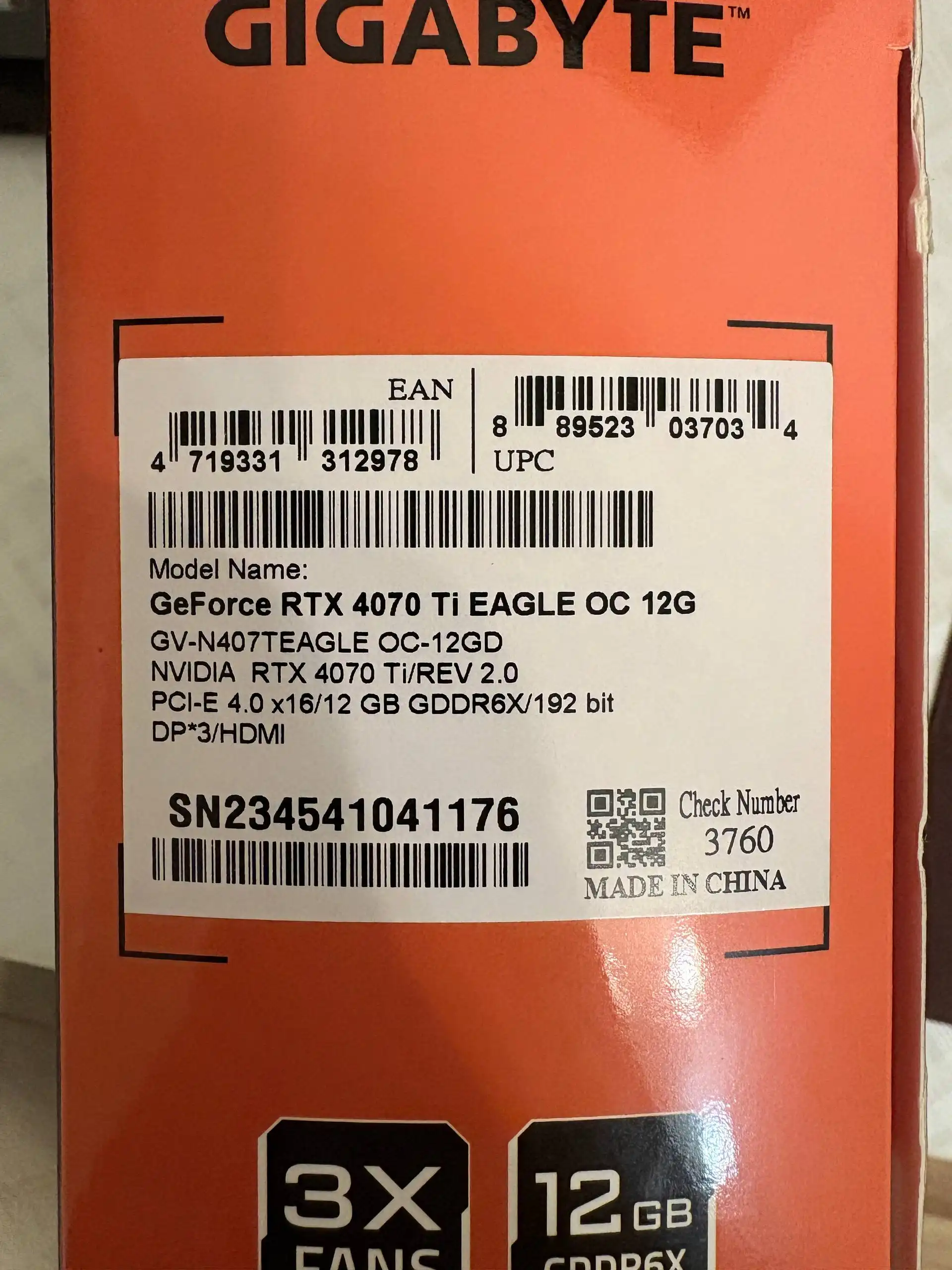 Продам видеокарту GIGABYTE RTX 4070 Ti EAGLE OC REV 2.0 - Видеокарты (Электроника) в Санкт-Петербург