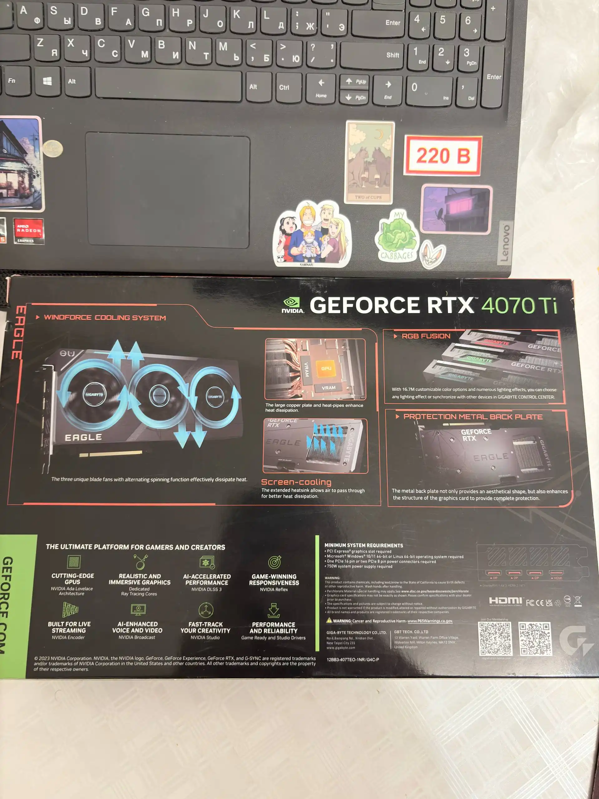 Продам видеокарту GIGABYTE RTX 4070 Ti EAGLE OC REV 2.0 - Видеокарты (Электроника) в Санкт-Петербург