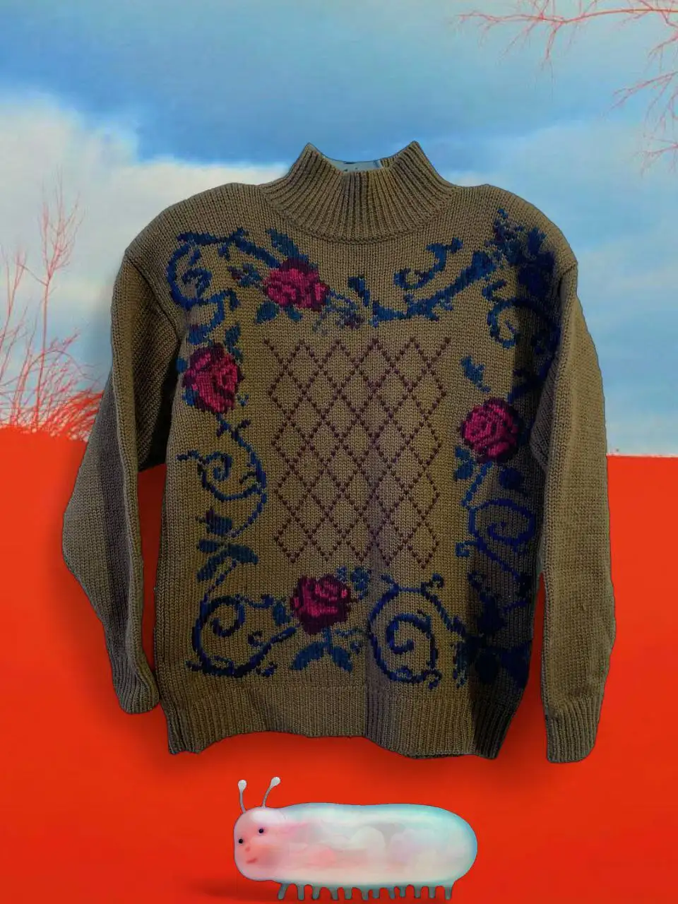 Вязаный свитер Jones New York 1980-х годов с цветочным принтом - Одежда в Санкт-Петербург