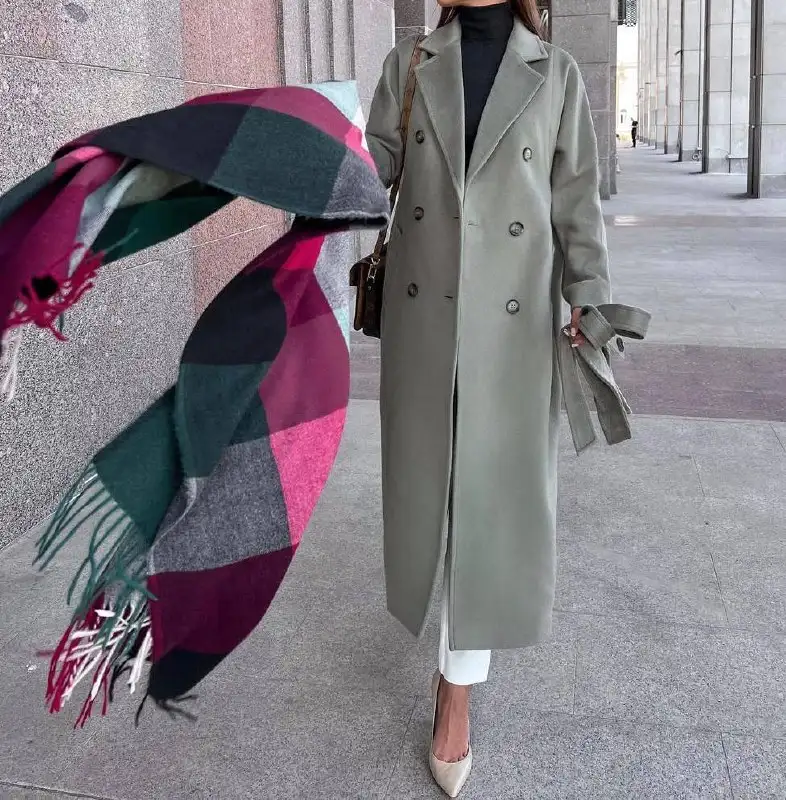 Пальто демисезон оливкового цвета размер S/M - Верхняя одежда (Одежда) в Санкт-Петербург