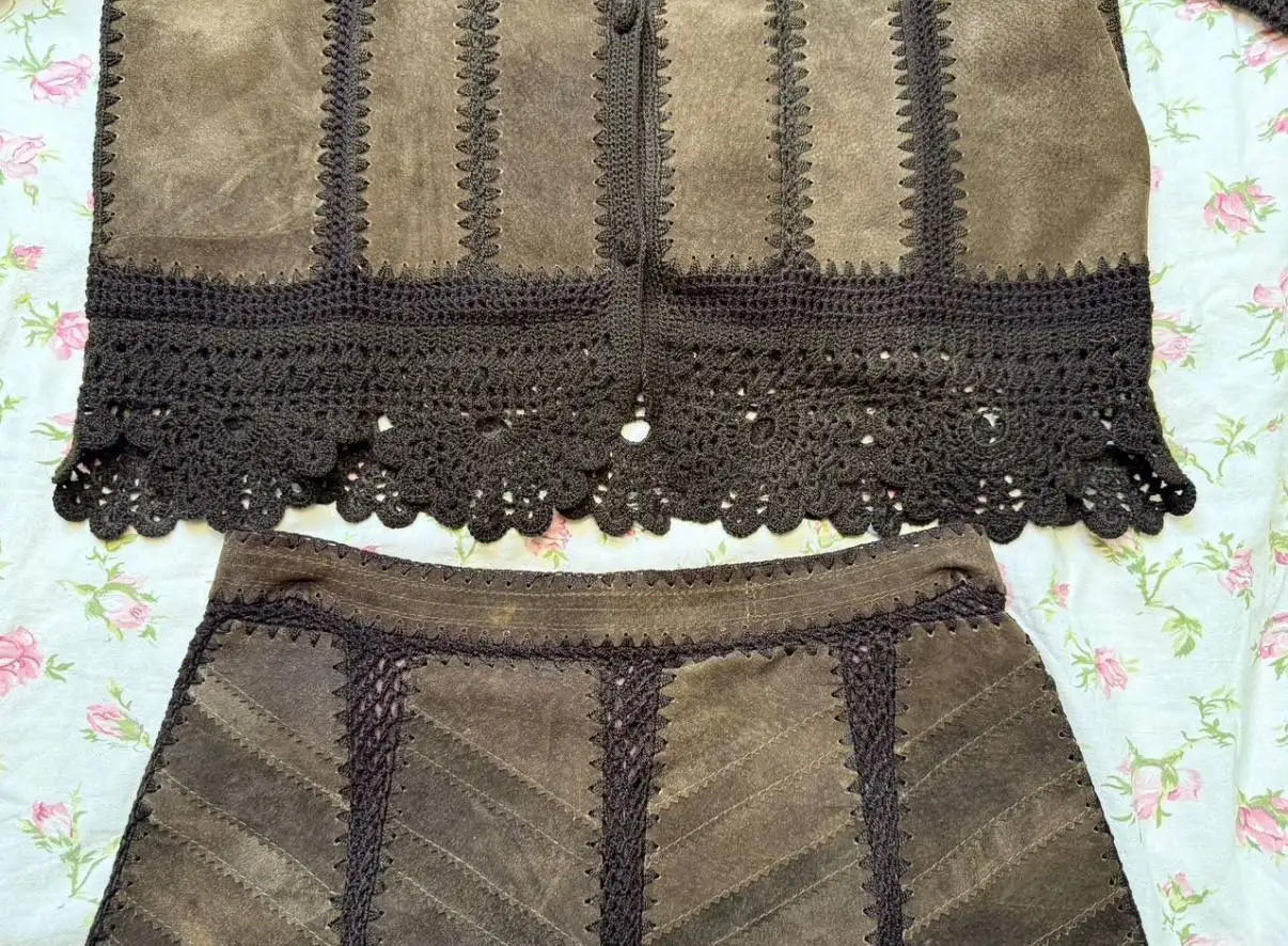 Винтажный редкий костюм из пиджака и юбки с кружевом - Винтажная одежда (Одежда) в Санкт-Петербург