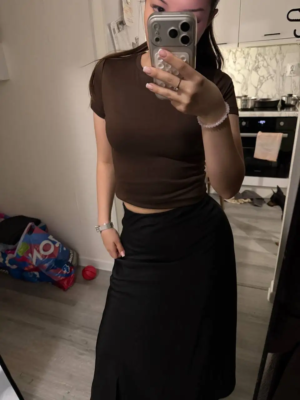 Черная атласная юбка размер S - Юбки (Одежда) в Санкт-Петербург