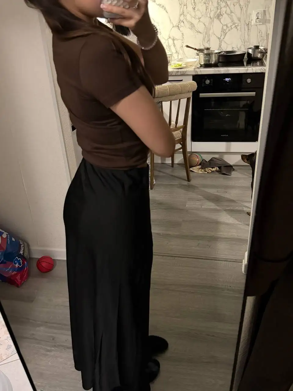 Черная атласная юбка размер S - Юбки (Одежда) в Санкт-Петербург