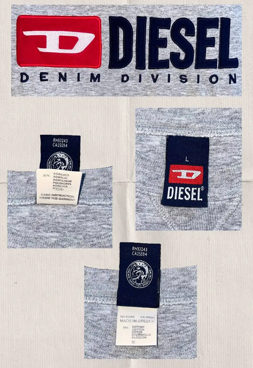 Серый хлопковый свитшот Diesel размер L - Свитшоты (Одежда) в Санкт-Петербург