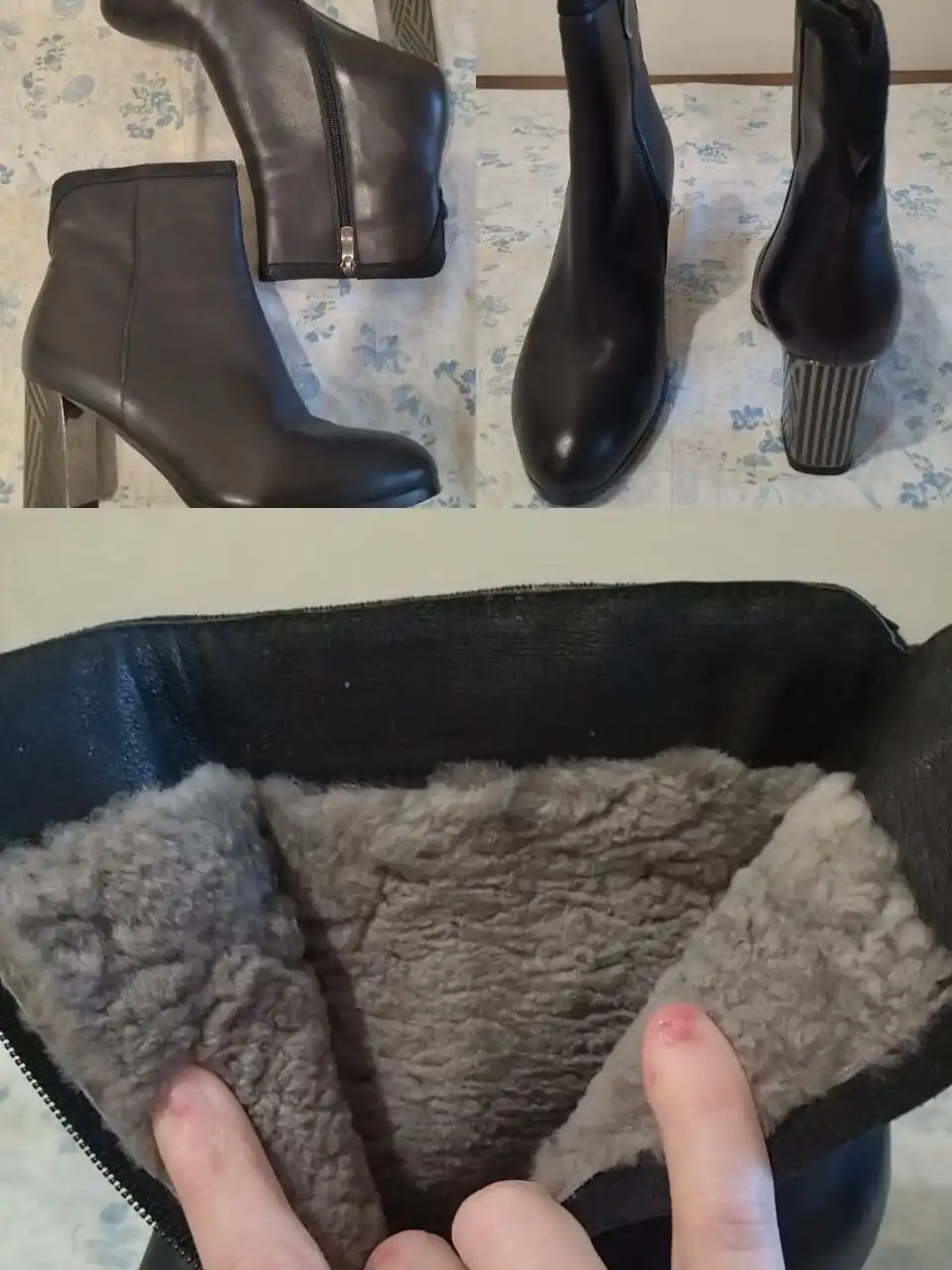 Полусапожки из натуральной кожи и меха, размер 40