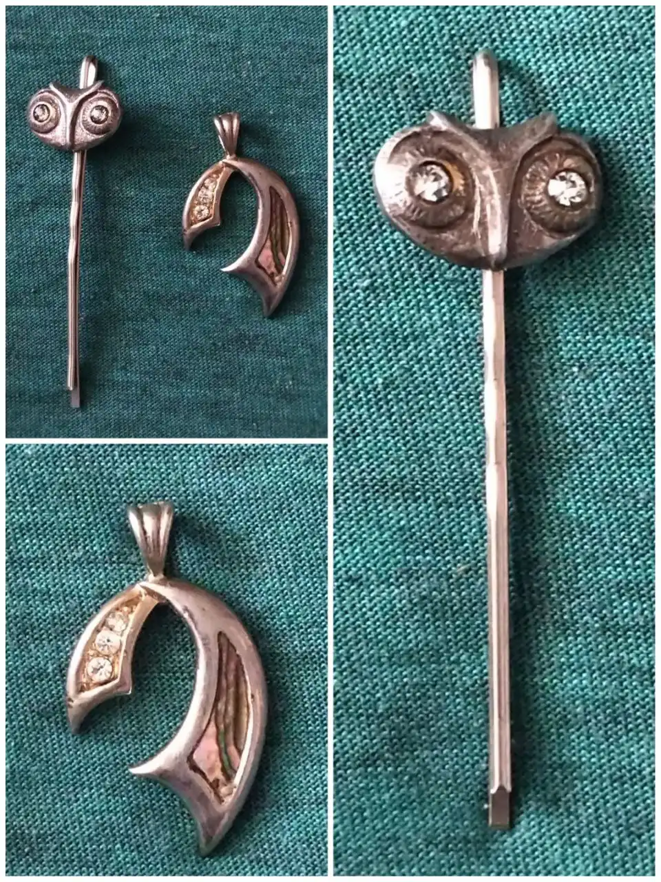 Серебряные украшения: шпилька и кулон 800 пробы