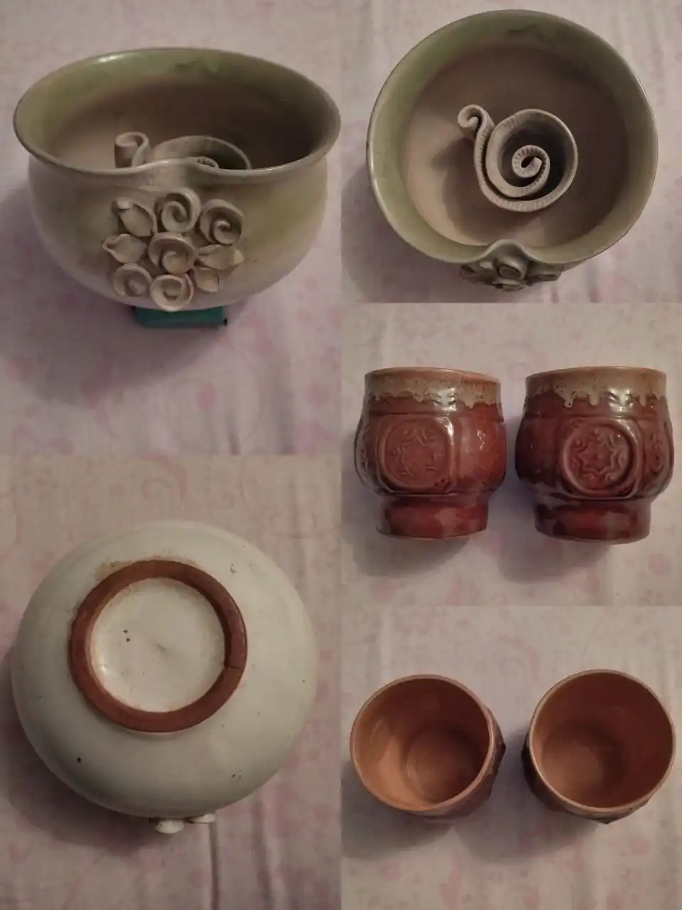 Керамическая вазочка и чашки СССР винтаж - Барахолка в Новосибирск