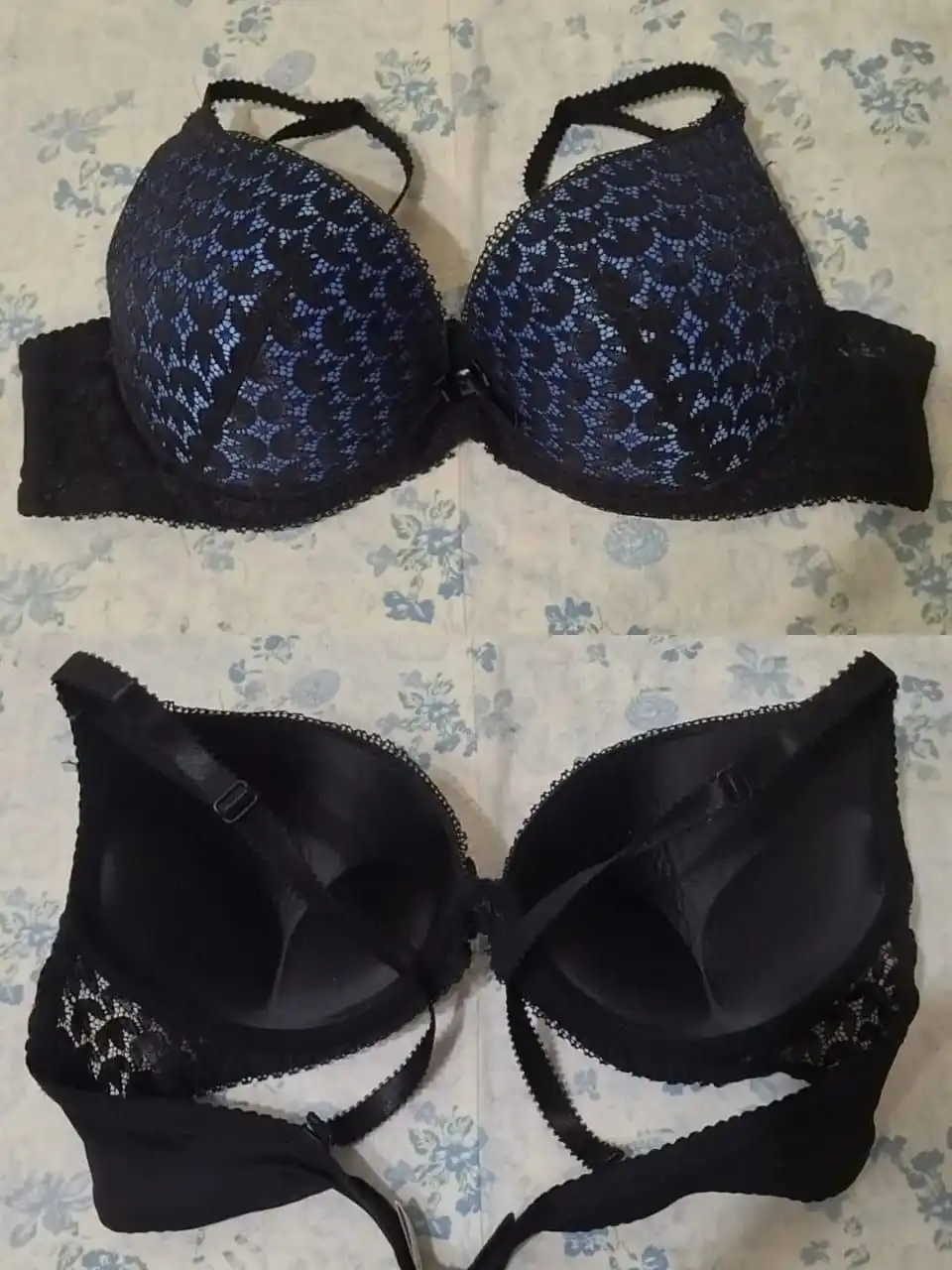Бюстгальтер 90D черно-синий - Нижнее белье (Одежда) в Новосибирск