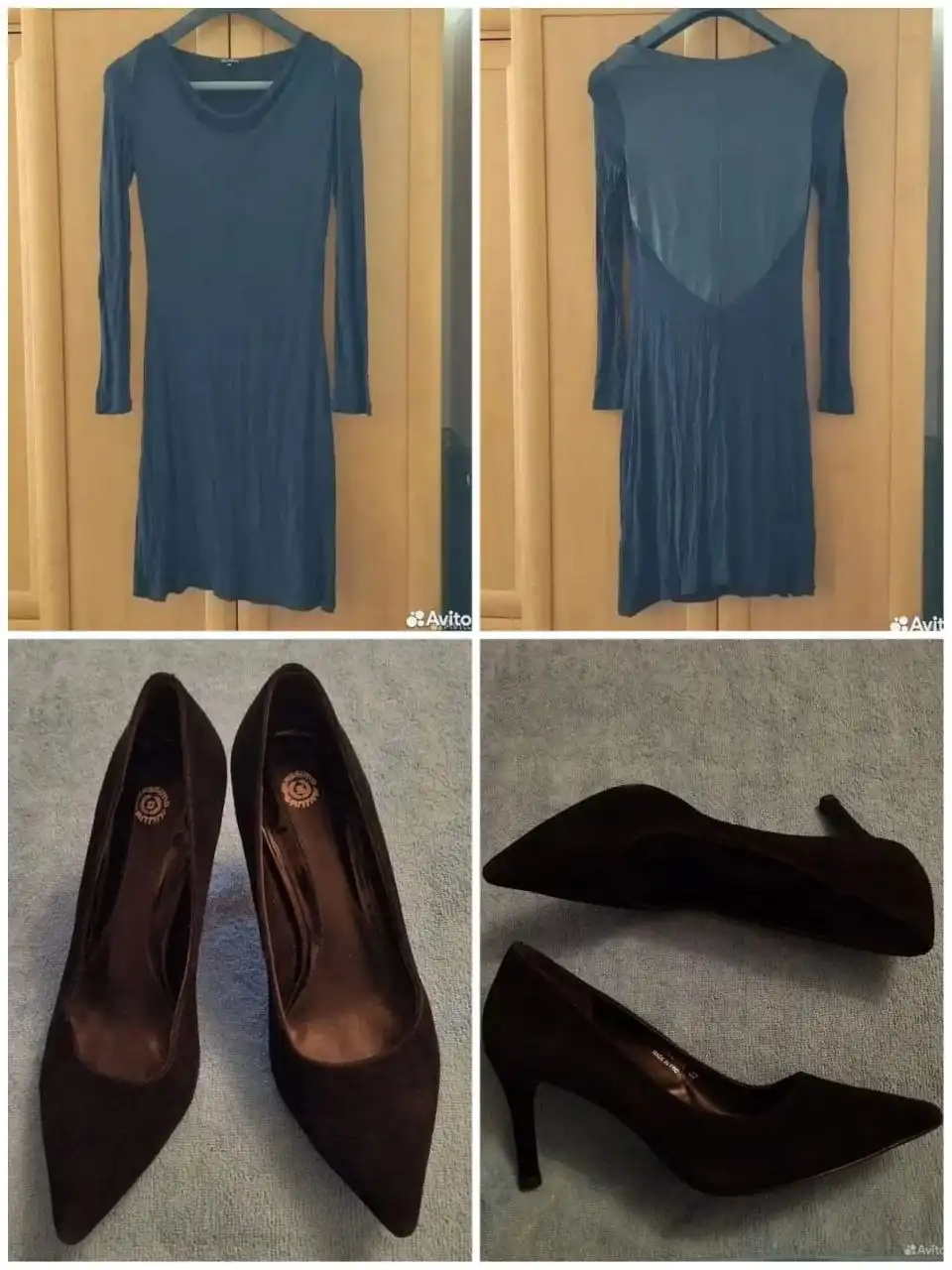 Платье черное вискоза и туфли натуральная замша - Женская одежда и обувь (Одежда) в Новосибирск