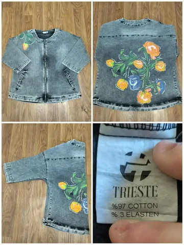 Джинсовая куртка с вышивкой, размер 48-50 (L/XL) - Одежда в Новосибирск