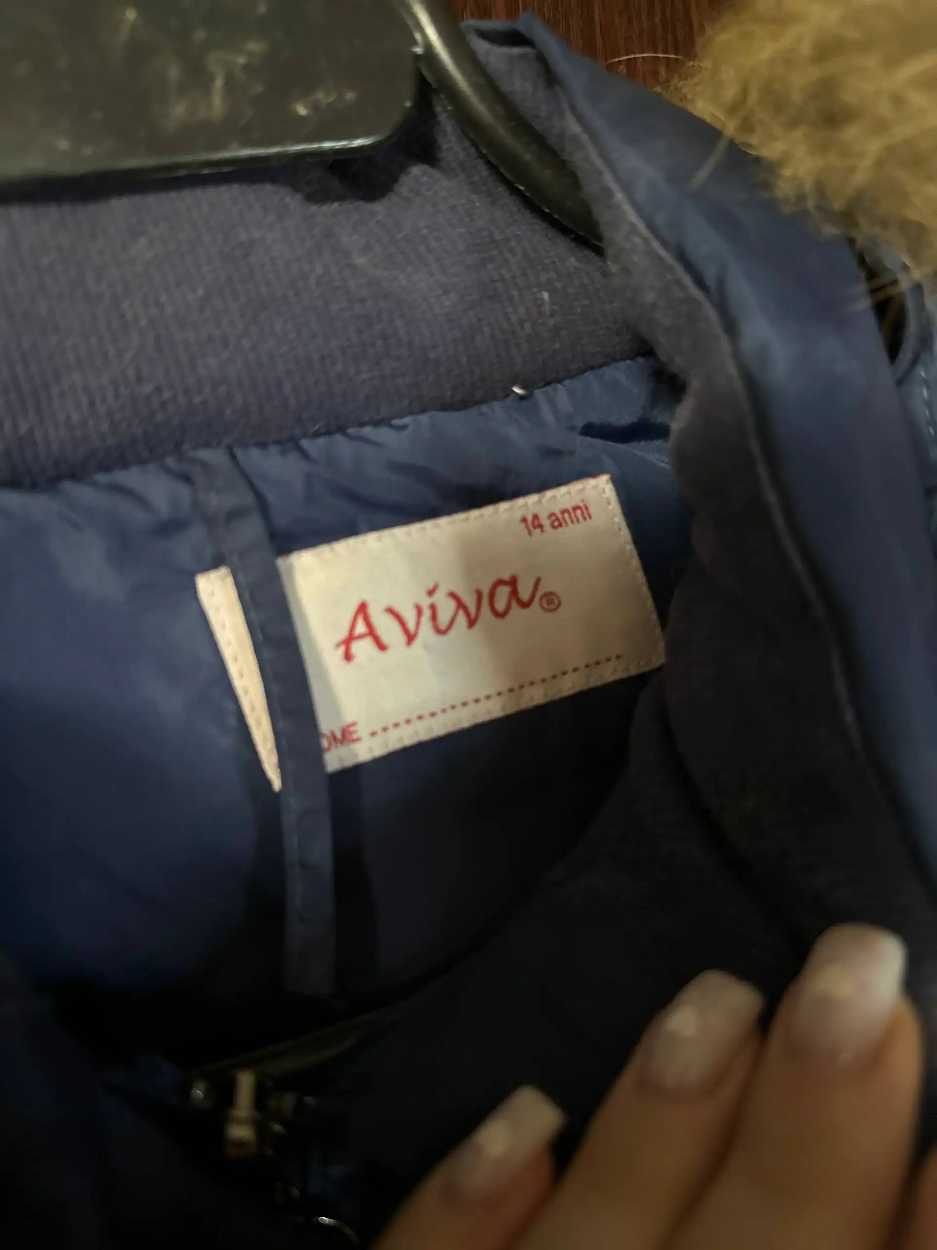 Детский синий пуховик Aviva размер 164 см