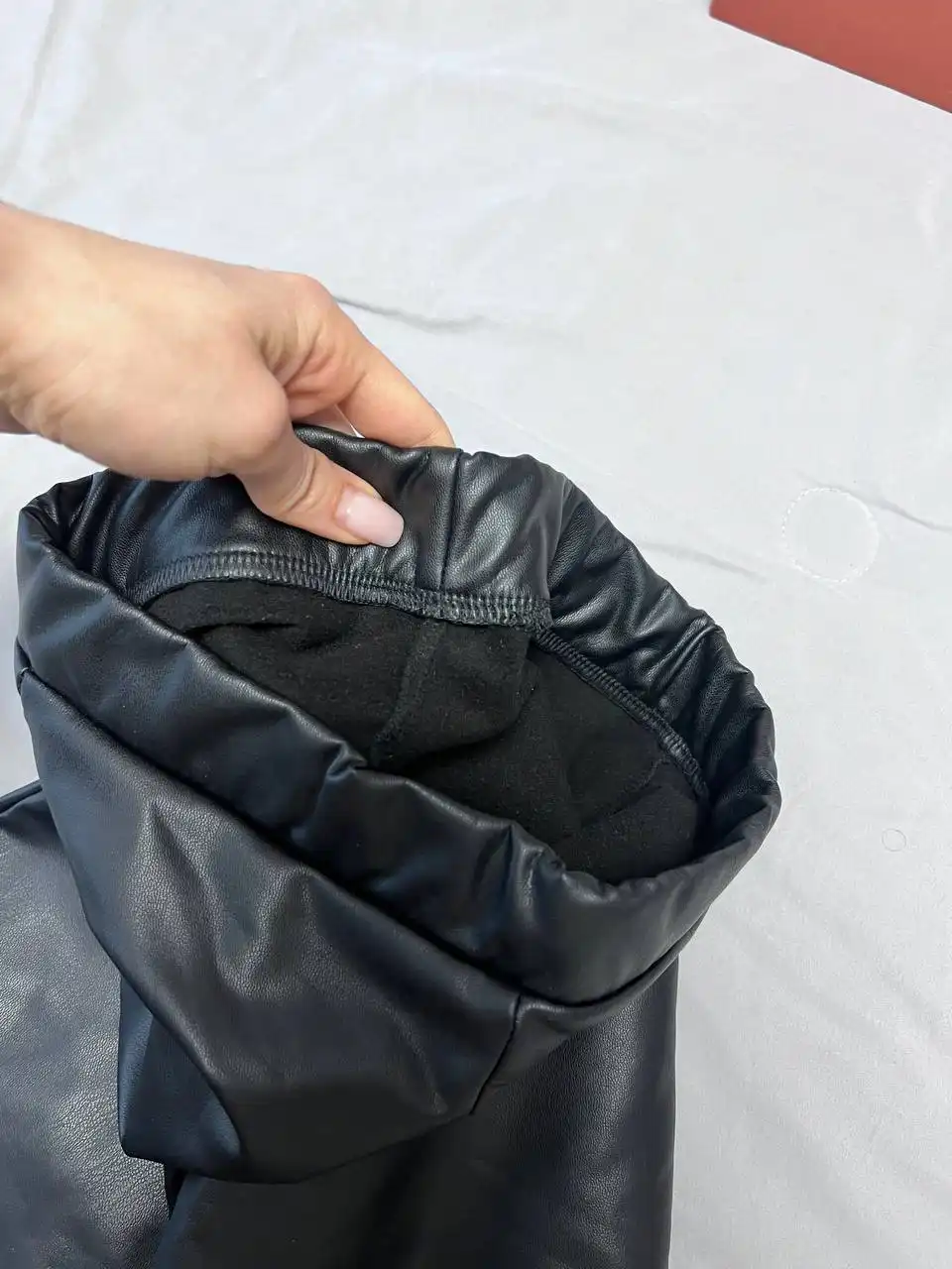 Брюки клеш экокожа с начесом