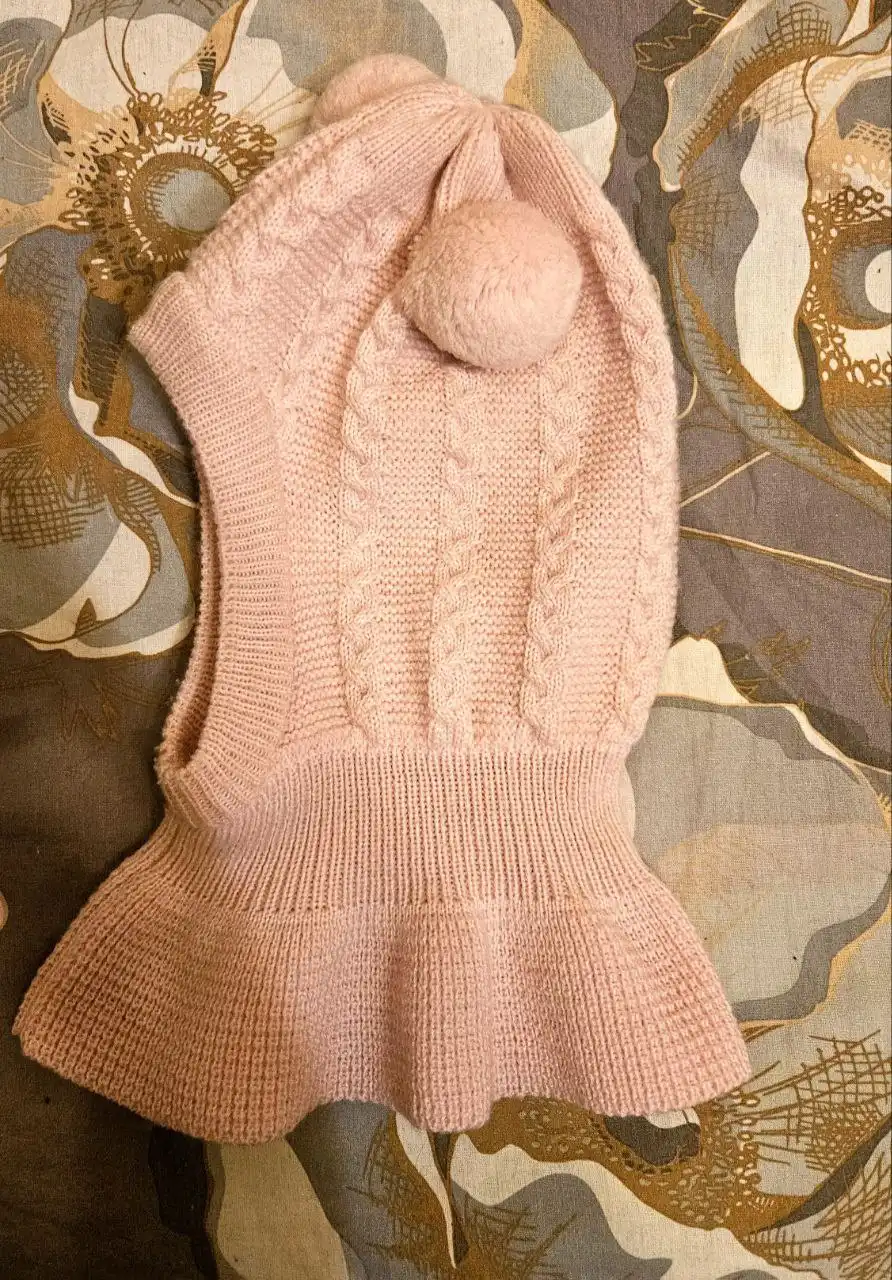 Шапка-шлем детская с помпонами, розовая - Головные уборы (Товары для детей) в Люберцы