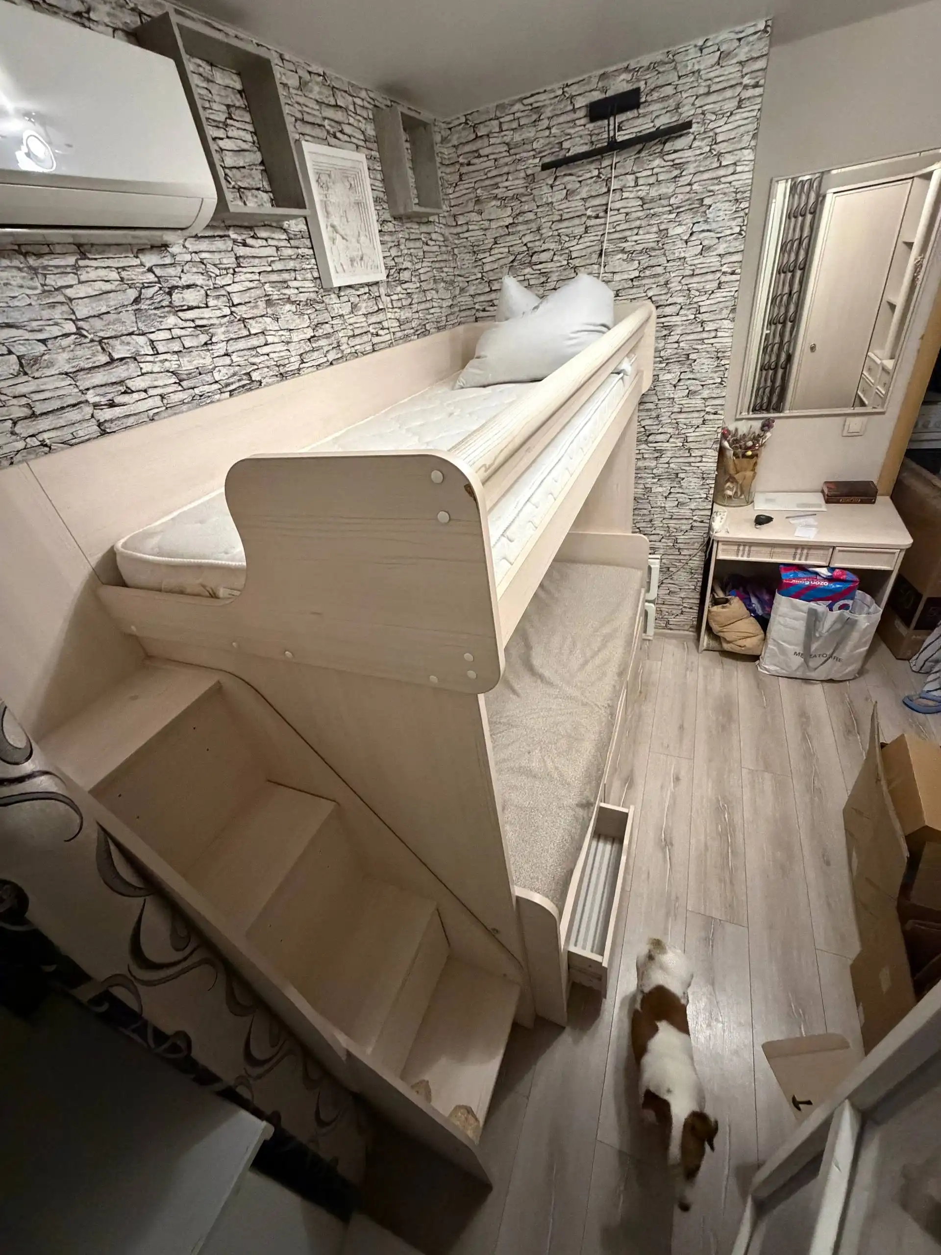 Двухъярусная кровать с выдвижным спальным местом и ящиками - Детская мебель (Товары для детей) в Некрасовка