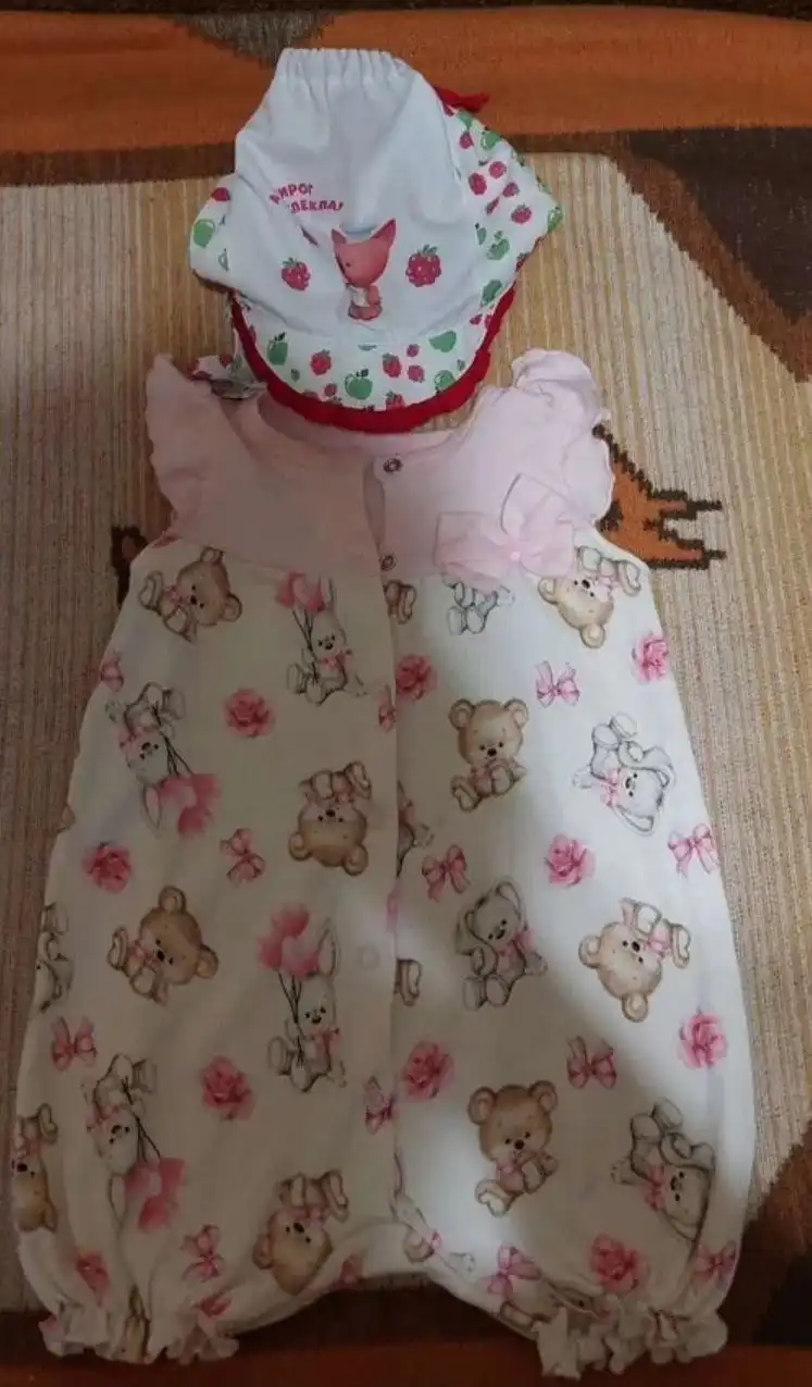 Продажа двух песочников для девочки Baby Go с кепкой-косынкой - Одежда (Товары для детей) в Некрасовка