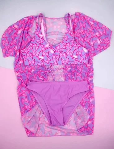 Раздельный купальник с накидкой для девочек 146-152см - Боди в Люберцы